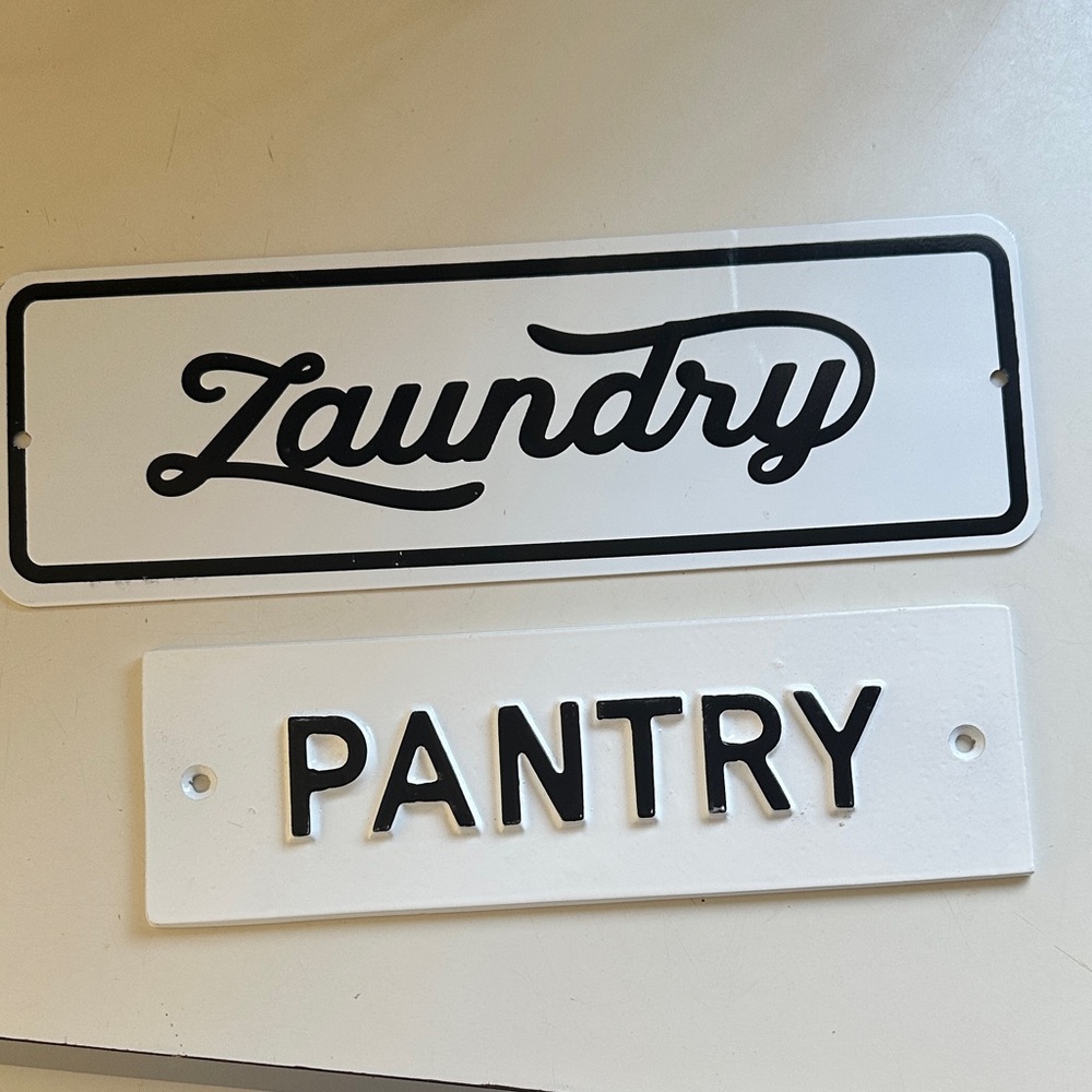 Hearth & Hand White Metal Sign Set